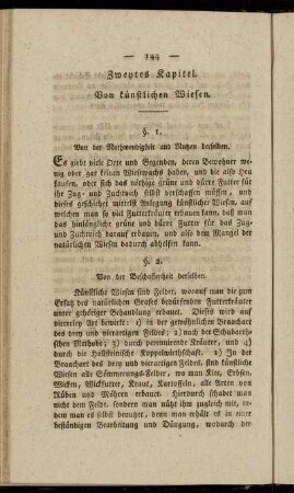 Zweytes Kapitel. Von künstlichen Wiesen.