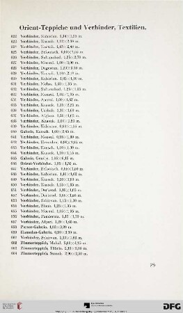 Orient-Teppiche und Verbinder, Textilien (622-710)