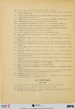 VII. Textilien (Nr. 1119-1235)