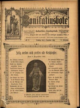 Erste Ausgabe vom Sonntag, den 04. Dezember 1904.