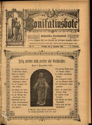 Erste Ausgabe vom Sonntag, den 04. Dezember 1904.