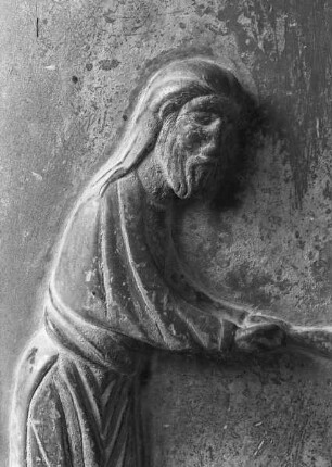 Bronzetür des Westportals — Linker Flügel, 1. Bildreihe, rechtes Feld: Erschaffung Evas