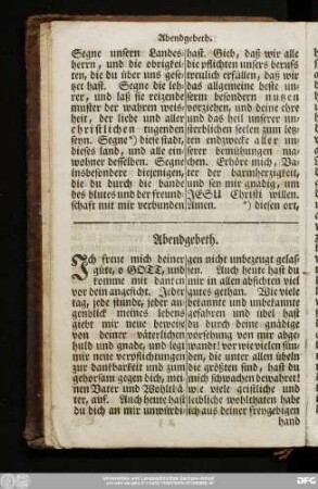 Abendgebeth.