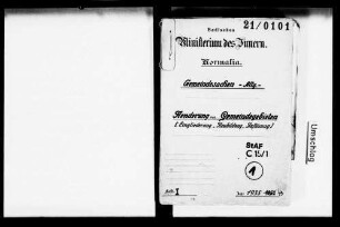 Änderung von Gemeindegebieten durch Eingliederung, Neubildung, Auflösung