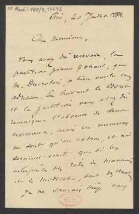 Brief an B. Schott's Söhne : 20.07.1884