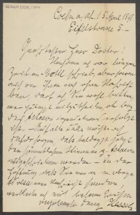 Brief an B. Schott's Söhne : 15.04.1898