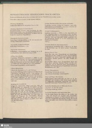 Alphabetisches Verzeichnis Nach Orten