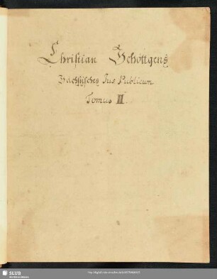 2: Sächßisches Jus publicum. Tomus II. - Mscr.Dresd.J.236,Bd.2