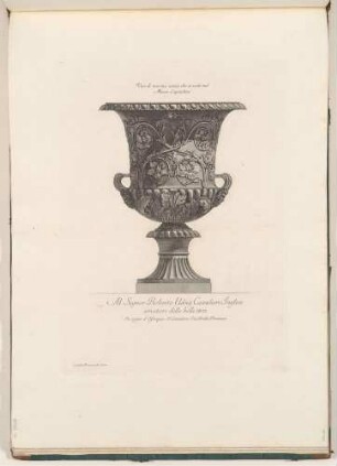 Vaso di marmo antico che se vede nel Museo Capitolino (Antike Marmorvase im Kapitolinischen Museum), aus der Folge "Vasi, Candelabri, Cippi, Sarcofagi"