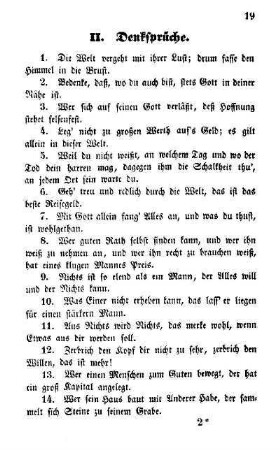 II. Denksprüche