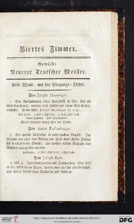 Viertes Zimmer. Gemälde Neuerer Deutscher Meister