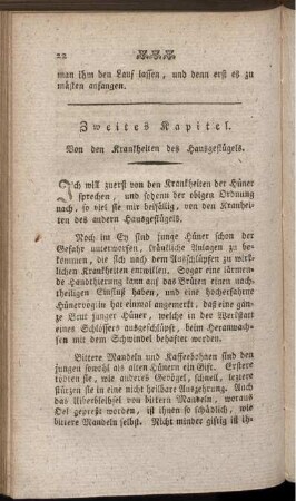 Zweites Kapitel. Von den Krankheiten des Hausgeflügels.