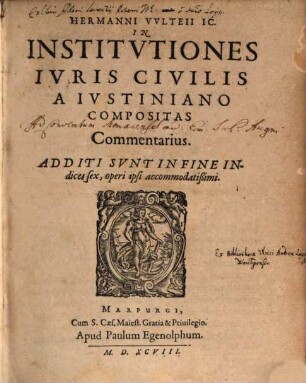 In institutiones iuris civilis a Iustiniano compositas commentarius