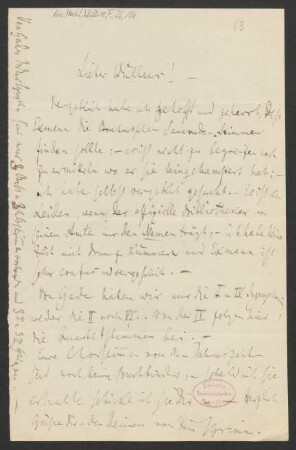 Brief an Franz Wüllner : 1863