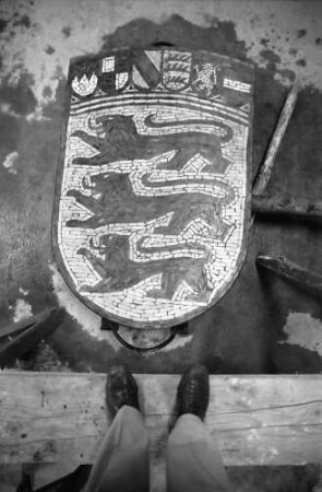 Freiburg: Bauhof, Wappen des Landes Baden-Württemberg vor dem Regierungspräsidium