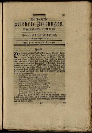 Zwey und dreyßigstes Stück, den 9ten August, 1788.