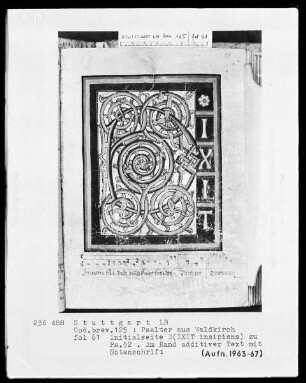 Psalter aus Waldkirch bei Freiburg — Initiale D (ixit), Folio 61 recto