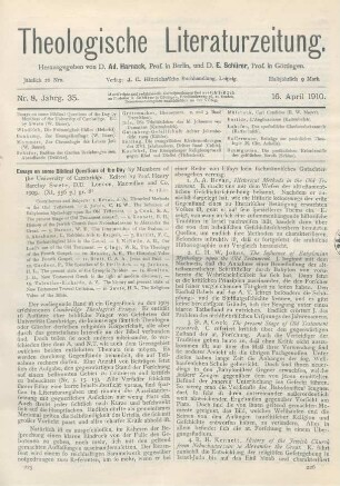 225-229 [Rezension] Swete, Henry Barclay (Ed.), Essays on some Biblical Questions of the Day by Members of the University of Cambridge