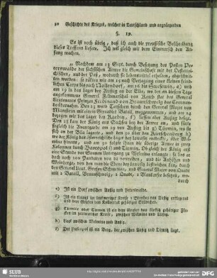 §. 19. [Preuß. Bericht von der Schlacht bey Lowositz]