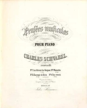 Pensées musicales : pour piano ; oeuvre 46, 4. Une rèverie