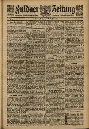Zweite Ausgabe vom Freitag, den 29. Oktober 1909.