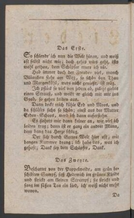 Das Zweyte.