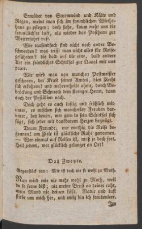 Das Zweyte. Gegenstück von: Mir ist doch nie so wohl zu Muth.