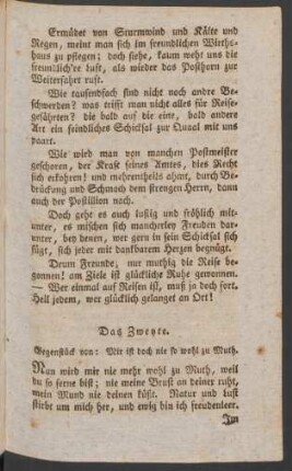 Das Zweyte. Gegenstück von: Mir ist doch nie so wohl zu Muth.