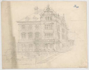 Thiersch, August ; München; Wohnhaus Linde - Perspektive