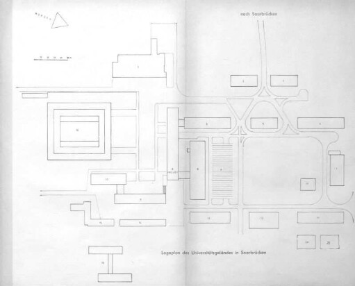 Lageplan des Universitätsgeländes in Saarbrücken