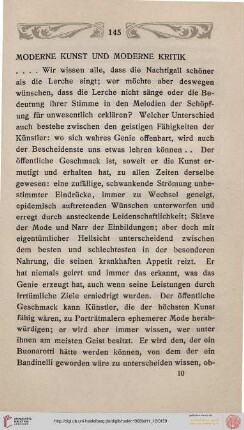 Moderne Kunst und moderne Kritik
