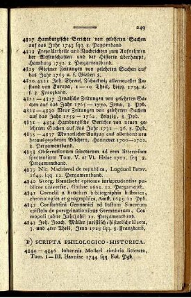 P) Scripta Philologico - Historica.