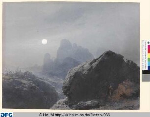 Gebirgslandschaft bei Mondschein