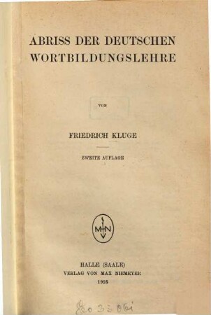Abriss der deutschen Wortbildungslehre