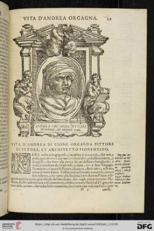 Vita d'Andrea di cione Orgagna Pittore Scultore, et Architetto fiorentino