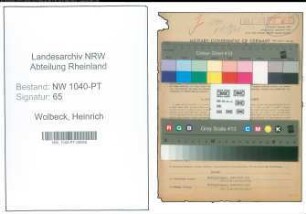 Entnazifizierung Heinrich Wolbeck , geb. 24.07.1909 (Postfacharbeiter)