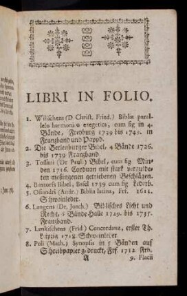 1-10, Libri in Folio.