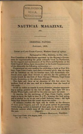 Nautical magazine : a magazine for those interested in ships and the sea. 5. 1836