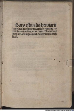 Breviarium Benedictinum Mellicense : [I, 1-5 und II, 1-5], [2,1]. Pars aestivalis. Kalendarium