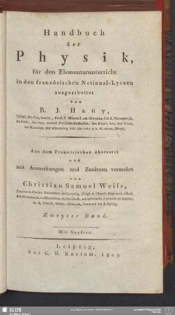 Bd. 2: Anfangsgründe der Physik
