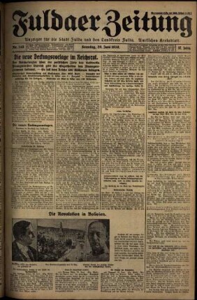 Erste Ausgabe vom Sonntag, den 29. Juni 1930.