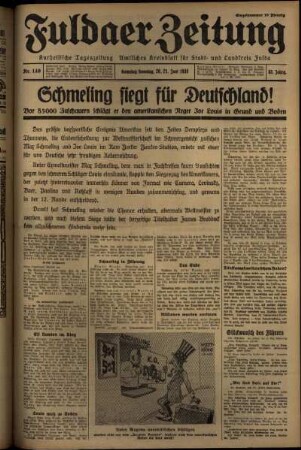 Erste Ausgabe vom Samstag, den 20. Juni 1936.
