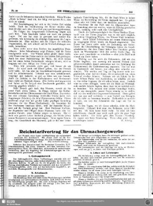 Reichstarifvertrag für das Uhrmachergewerbe