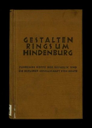 Gestalten rings um Hindenburg