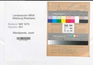 Entnazifizierung Josef Maciejewski , geb. 15.03.1906 (Kaufmann)