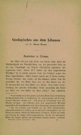 Geologisches aus dem Libanon