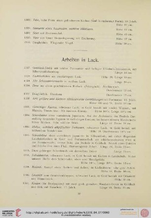 Arbeiten in Lack (Nr. 1327-1436)