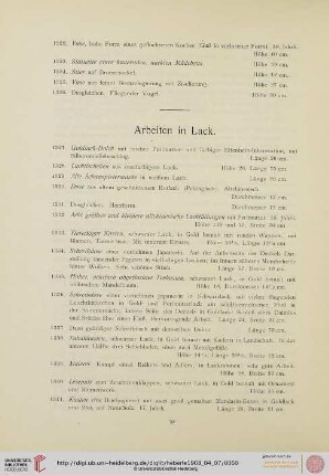 Arbeiten in Lack (Nr. 1327-1436)