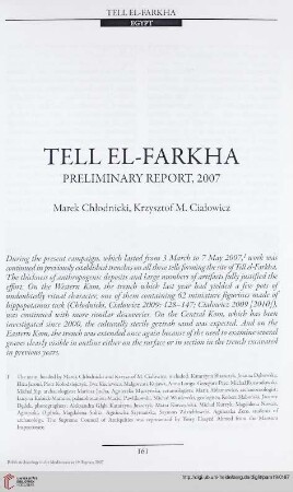 19: Tell el-Farkha : preliminary report, 2007