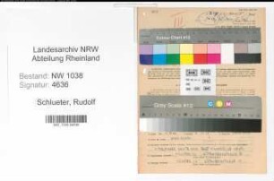 Entnazifizierung Rudolf Schlueter , geb. 26.07.1921 (Finanzbeamter)
